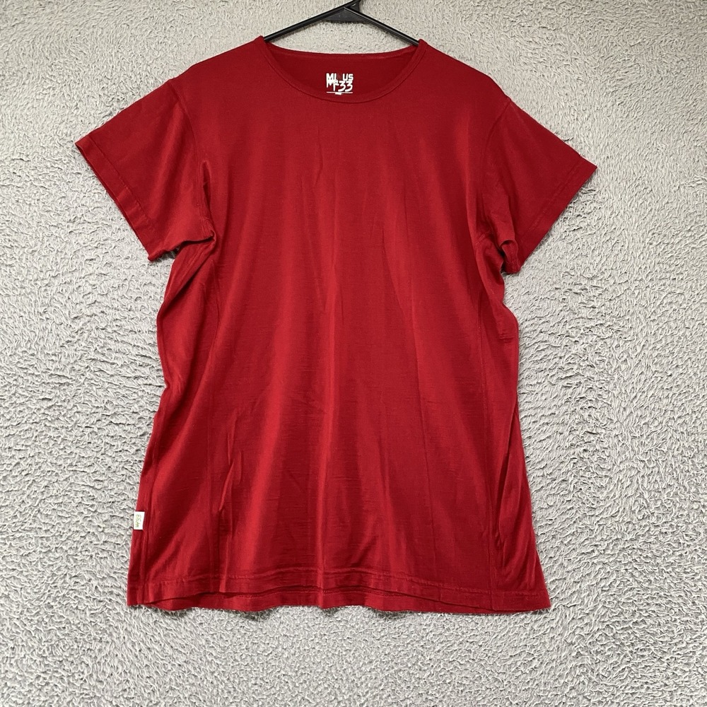 Minus33 Shirt Mens 2XL Red Merino Wool Crewneck Base Layer Tee T-Shirt